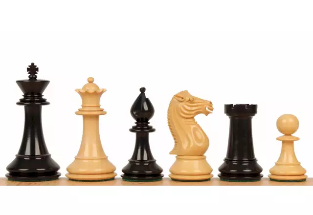 Pièces d'Échecs Staunton en Bois d'Ébène et Buis