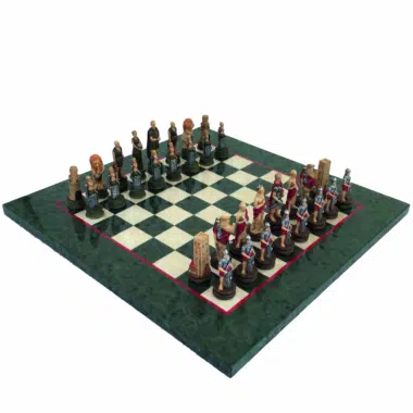 Set di Scacchi Romani VS Gladiatori con Scacchiera in Legno di Acero