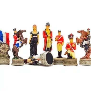 Alternative view of Set di Scacchi Battaglia di Waterloo con Scacchiera in Legno