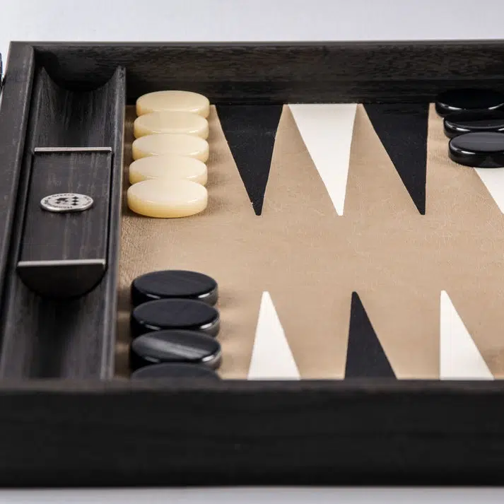 Backgammon en Cuir Véritable Effet Serpent