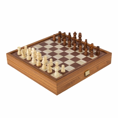 Alternative view of Gioco da Tavolo 4 in 1 in Legno - Scacchi, Backgammon, Ludo e Serpenti e Scale con Scatola Portapezzi
