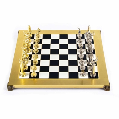 Alternative view of Set di Scacchi Mitologia Greca - Pezzi Oro & Argento - 36 x 36 cm