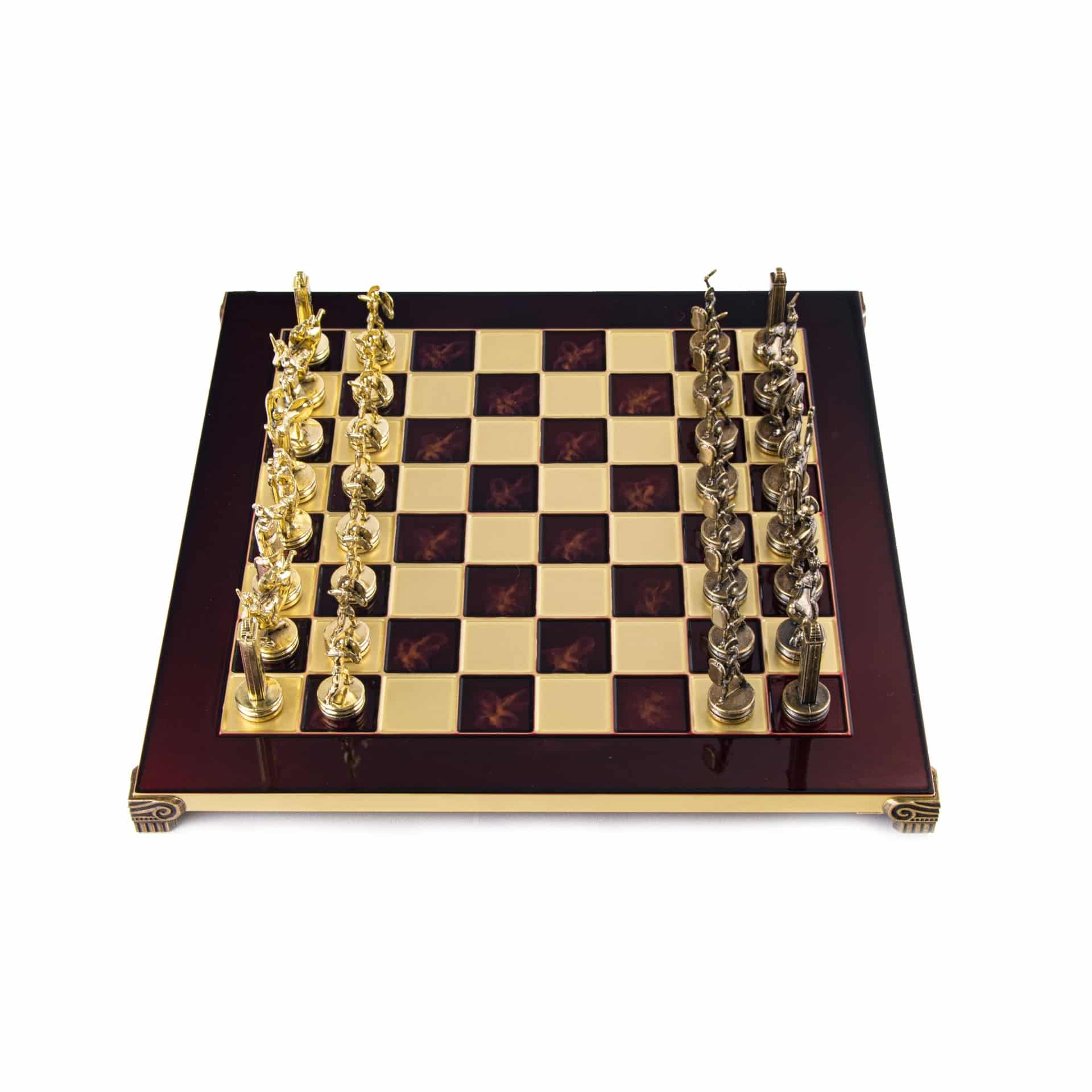 Set di Scacchi Mitologia Greca con Pezzi Oro & Marrone - Scacchiera in Metallo 36 x 36 cm - immagine 12