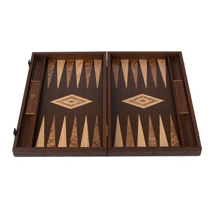 Backgammon en Wengé et Ronce de Noyer