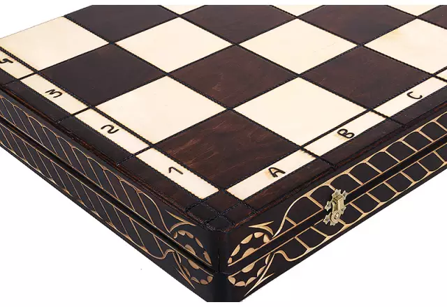 Jeu d’Echecs Geant en Bois "César" 85 x 85 cm avec Rangement