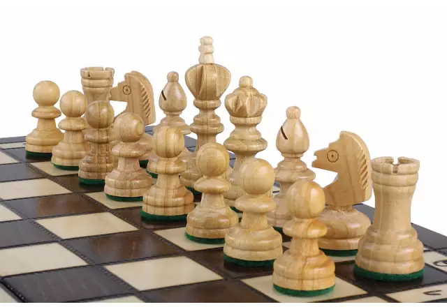 Coffret Jeu d'Echecs et de Dames en Bois de Cerisier – Jeu Traditionnel 2 en 1 avec Pièces Staunton