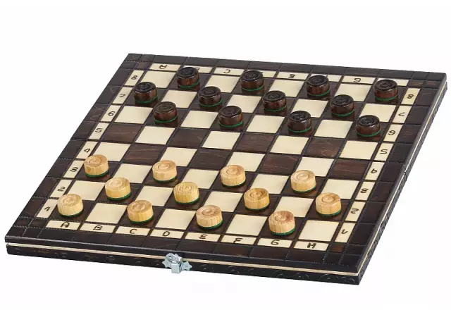 Coffret Jeu d'Echecs et de Dames en Bois de Cerisier – Jeu Traditionnel 2 en 1 avec Pièces Staunton