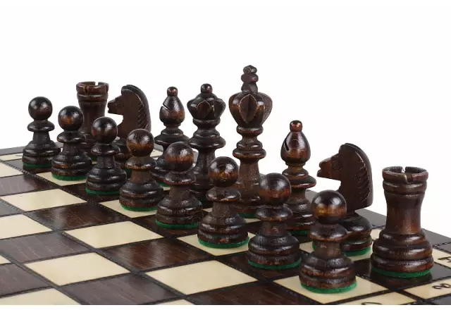 Coffret Jeu d'Echecs et de Dames en Bois de Cerisier – Jeu Traditionnel 2 en 1 avec Pièces Staunton