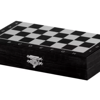 Jeu d’Echecs Mini en Bois Noir et Blanc – Portable, Magnétique et Compact