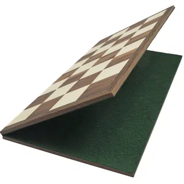 Ensemble d’Echecs Emerald – Pièces Staunton en Bois de Buis et Echiquier Pliable en Bois de Noyer et Erable