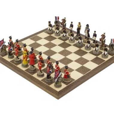 Ensemble Jeu d Echecs Complet Bataille de Waterloo Peint à La Main