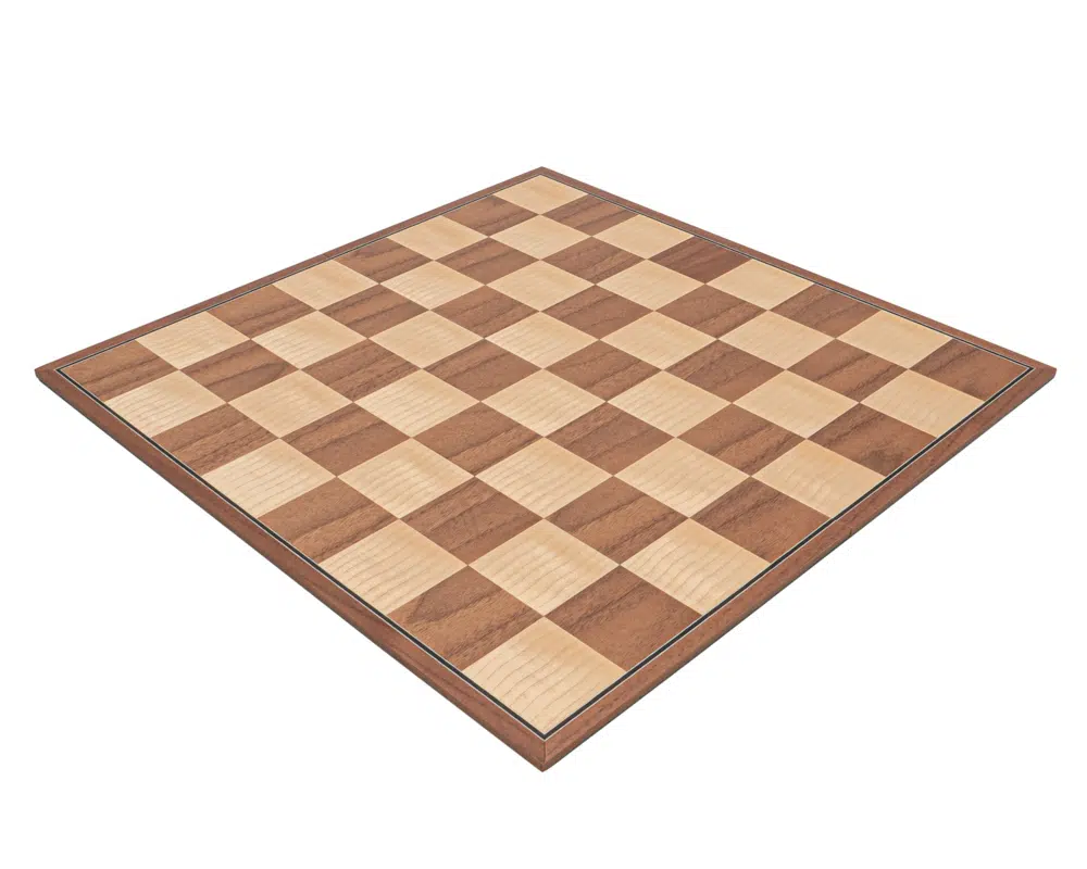 Ensemble d’Echecs Staunton Conquest – Pièces en Bois et Echiquier Pliant en Bois de Noyer et Erable