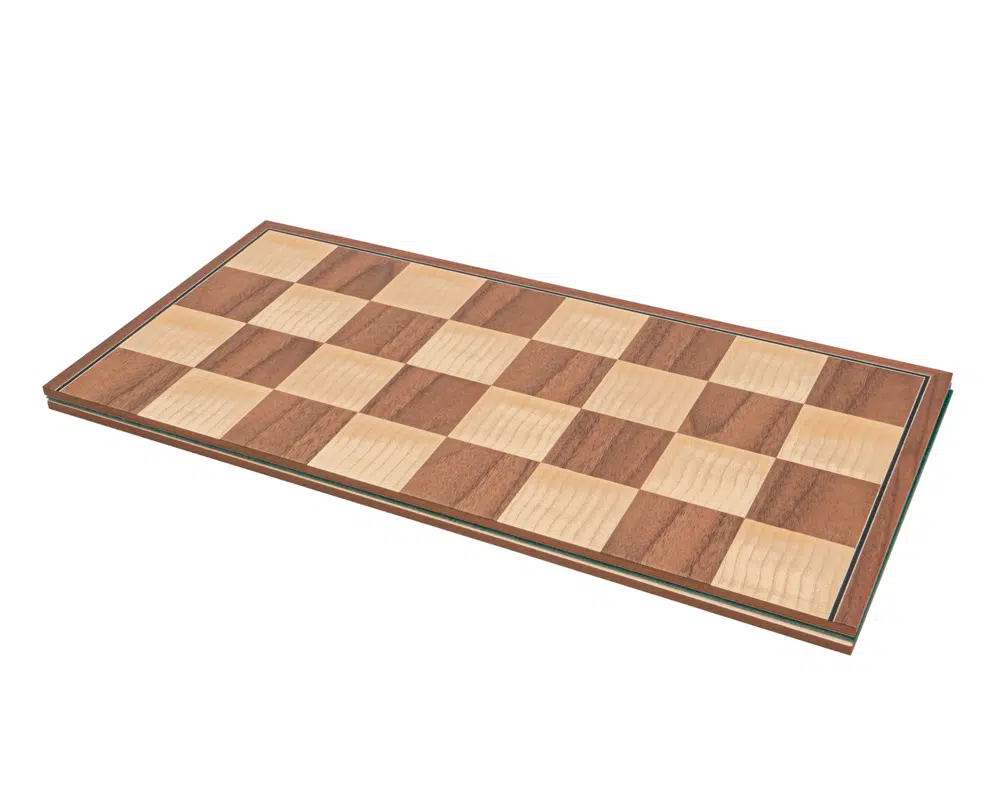Ensemble d’Echecs Staunton Conquest – Pièces en Bois et Echiquier Pliant en Bois de Noyer et Erable