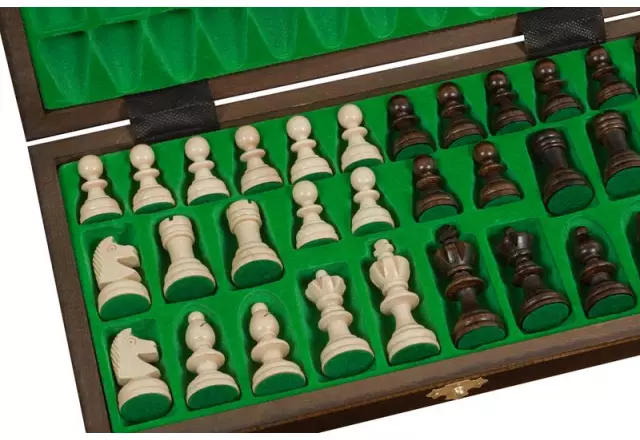 Jeu d’Echecs Olympique en Bois – Échiquier 36x36 cm avec Pièces Staunton Classiques