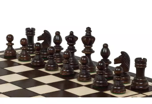 Jeu d’Echecs Olympique en Bois – Échiquier 36x36 cm avec Pièces Staunton Classiques