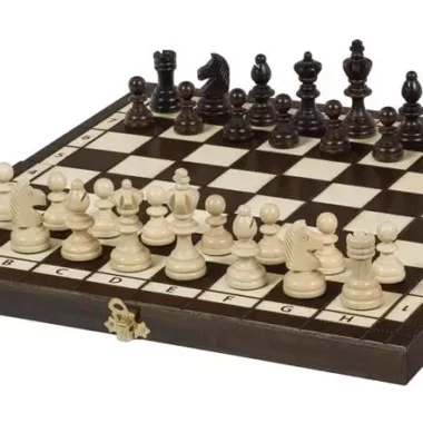 Jeu d’Echecs Olympique en Bois – Échiquier 36x36 cm avec Pièces Staunton Classiques