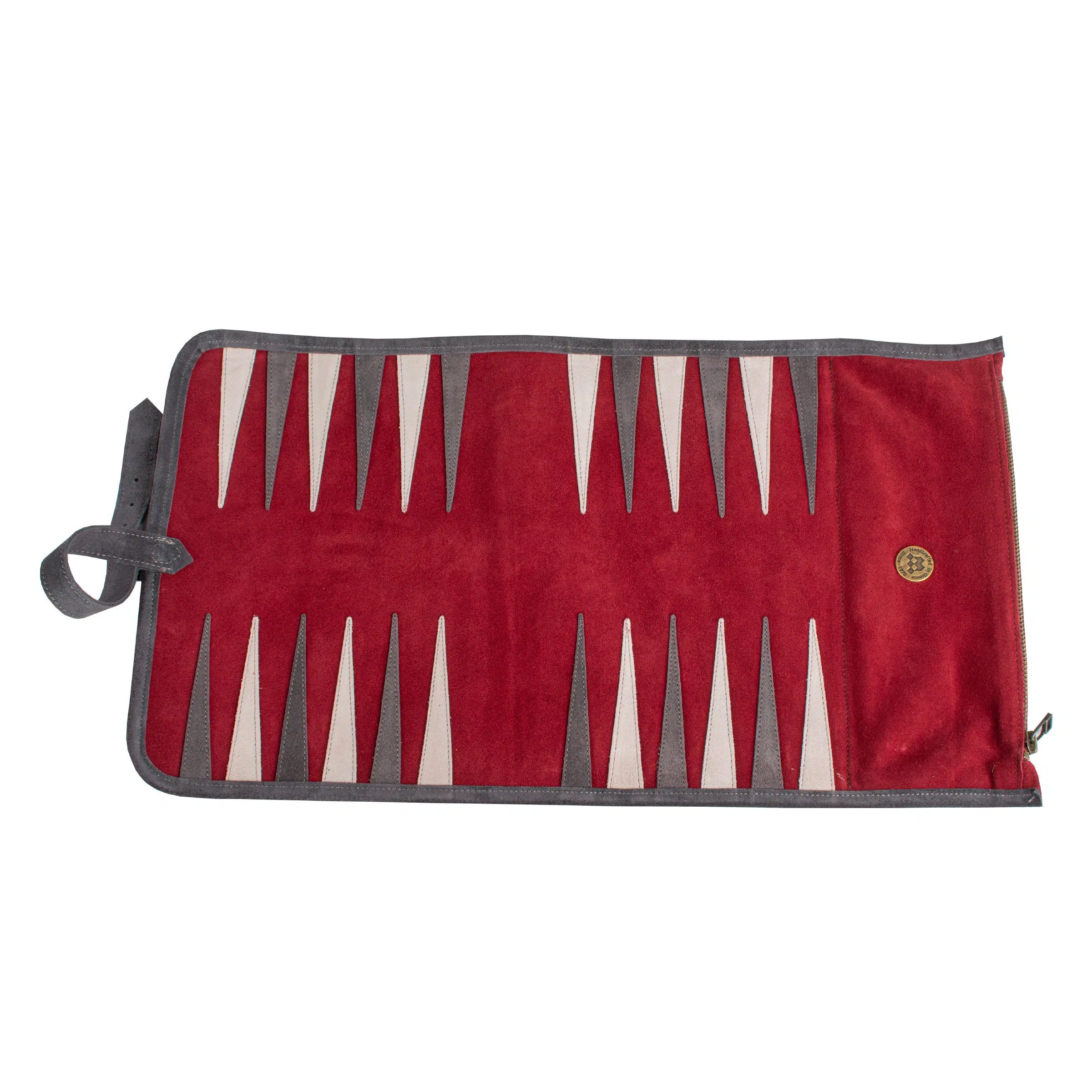 Vue intérieure du plateau de backgammon avec textures raffinées en daim - Le Palais Des Echecs