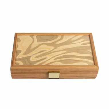 Alternative view of Piccolo Backgammon in Sughero Naturale Design Cubico - Pedine in Legno