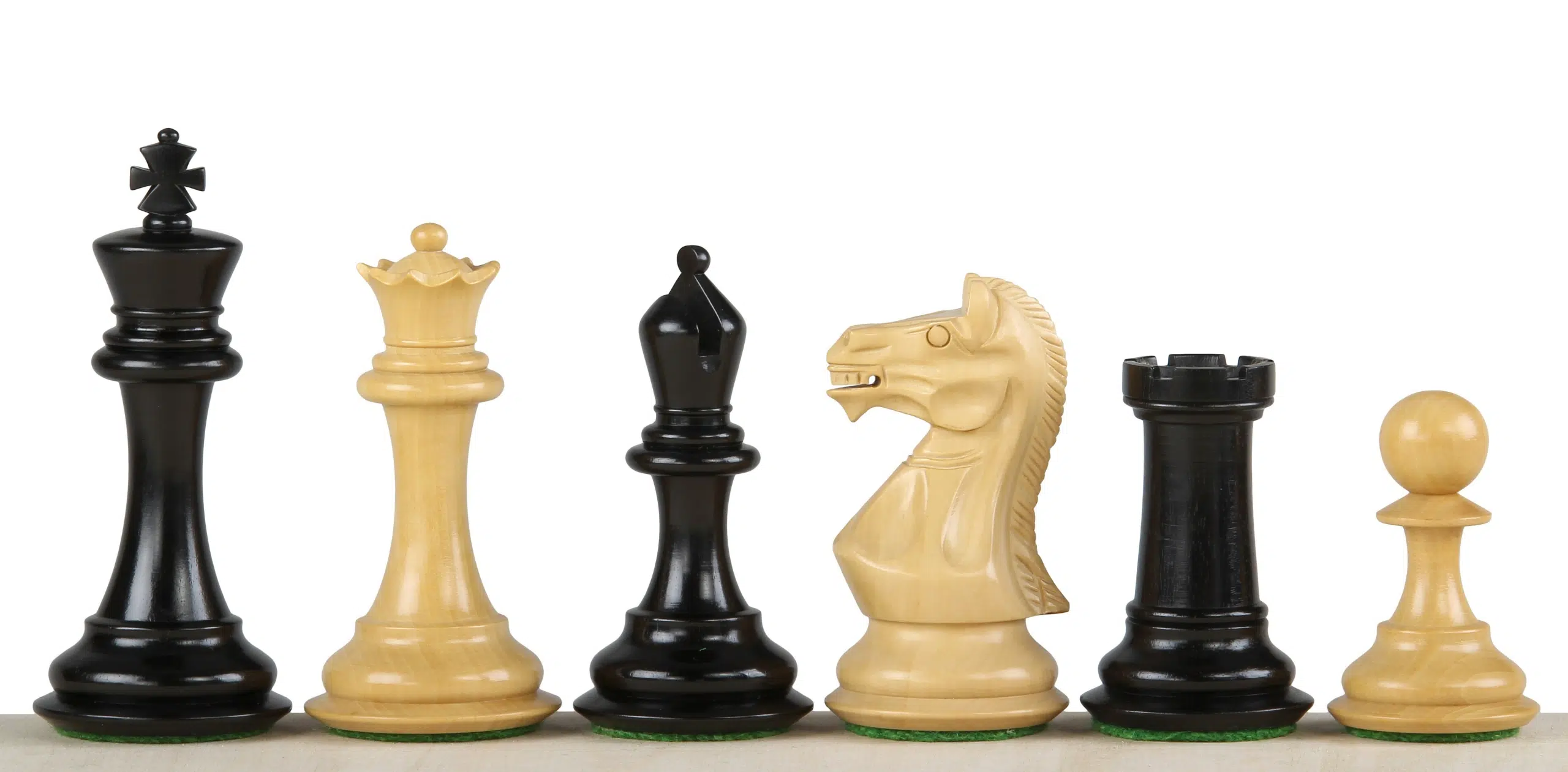 Détails des pièces d'échecs Potish en bois clair, finition soignée, taille 3,75 pouces