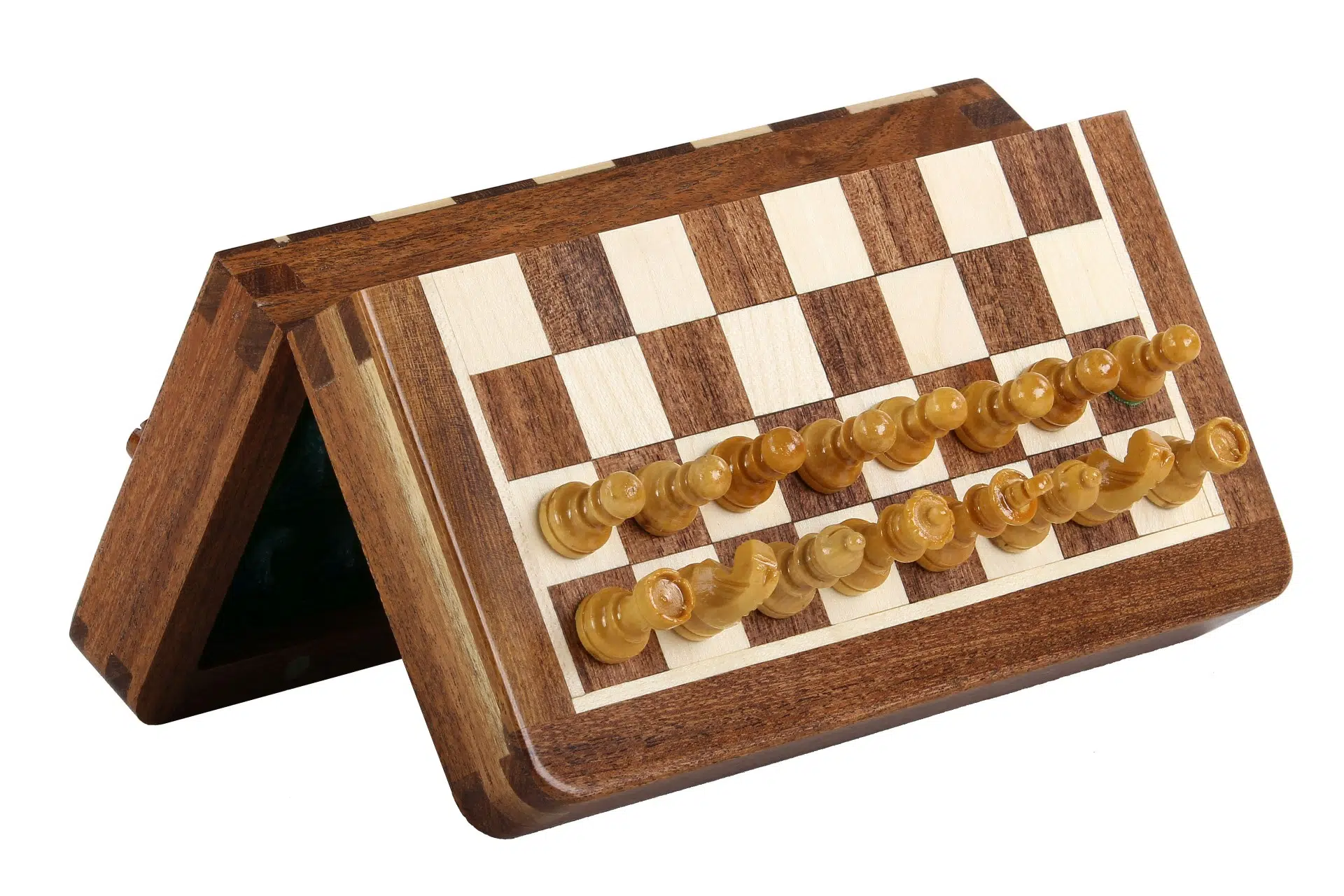 Jeu d'échecs magnétique en bois massif, vue de dessus élégante - Le Palais Des Echecs